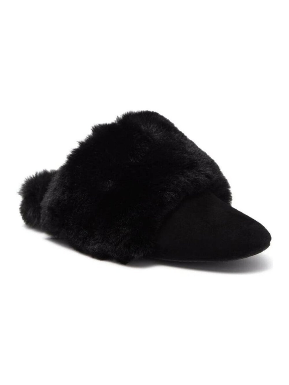 Stuart Weitzman Black Edie Chill Faux Fur Trimmed Mules Size 9.5 $395 msrp